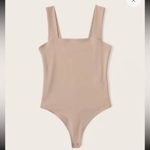 Abercrombie & Fitch Soft A&F Double-Layered Squareneck Bodysuit Sz XL Brown NWOT